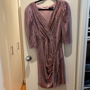 Elegant Aqua Pink Sequin Dress